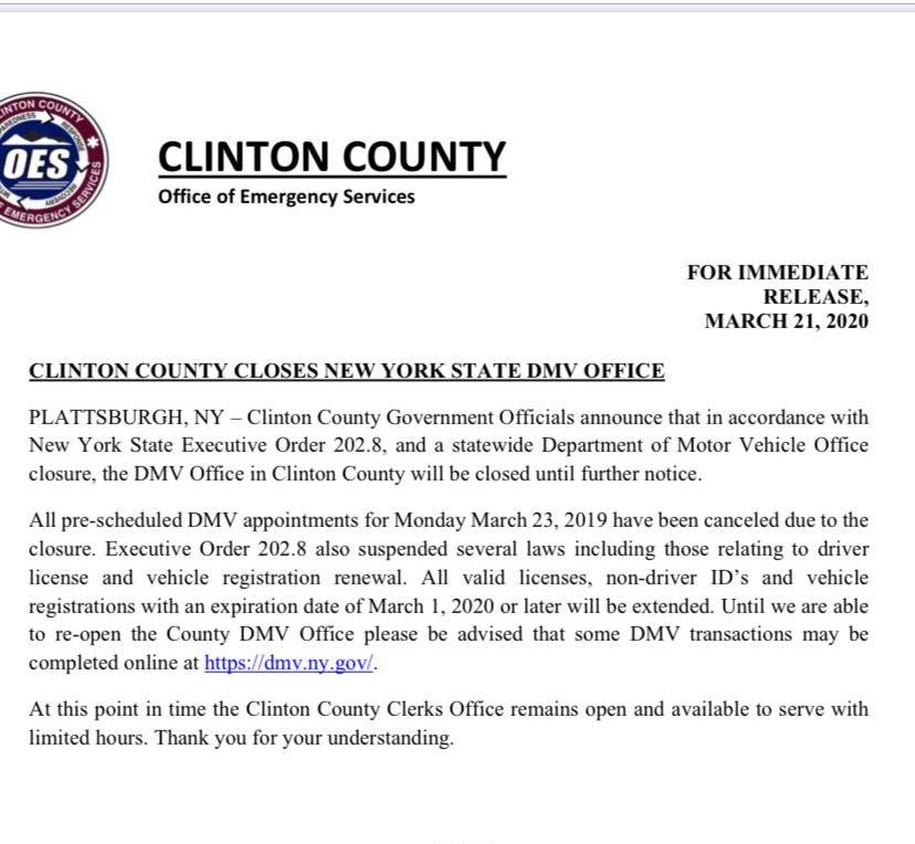 DMV Closed Until Further Notice The Peru Gazette