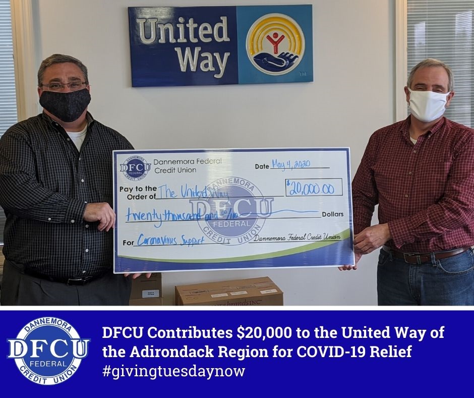 Dannemora Federal Credit Union donates 20,000 to United Way of the
