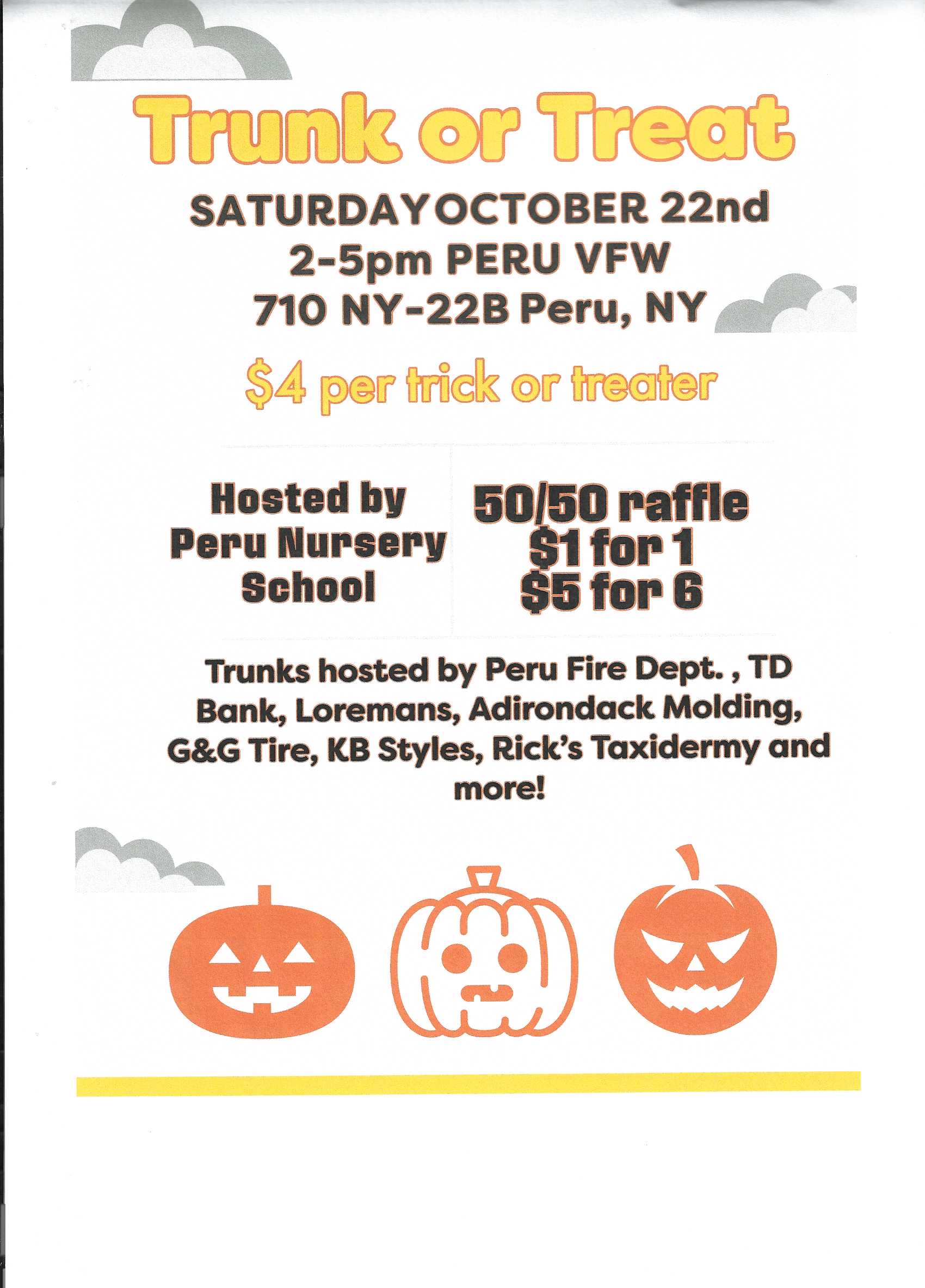 Trunk or Treat Oct 22 The Peru Gazette