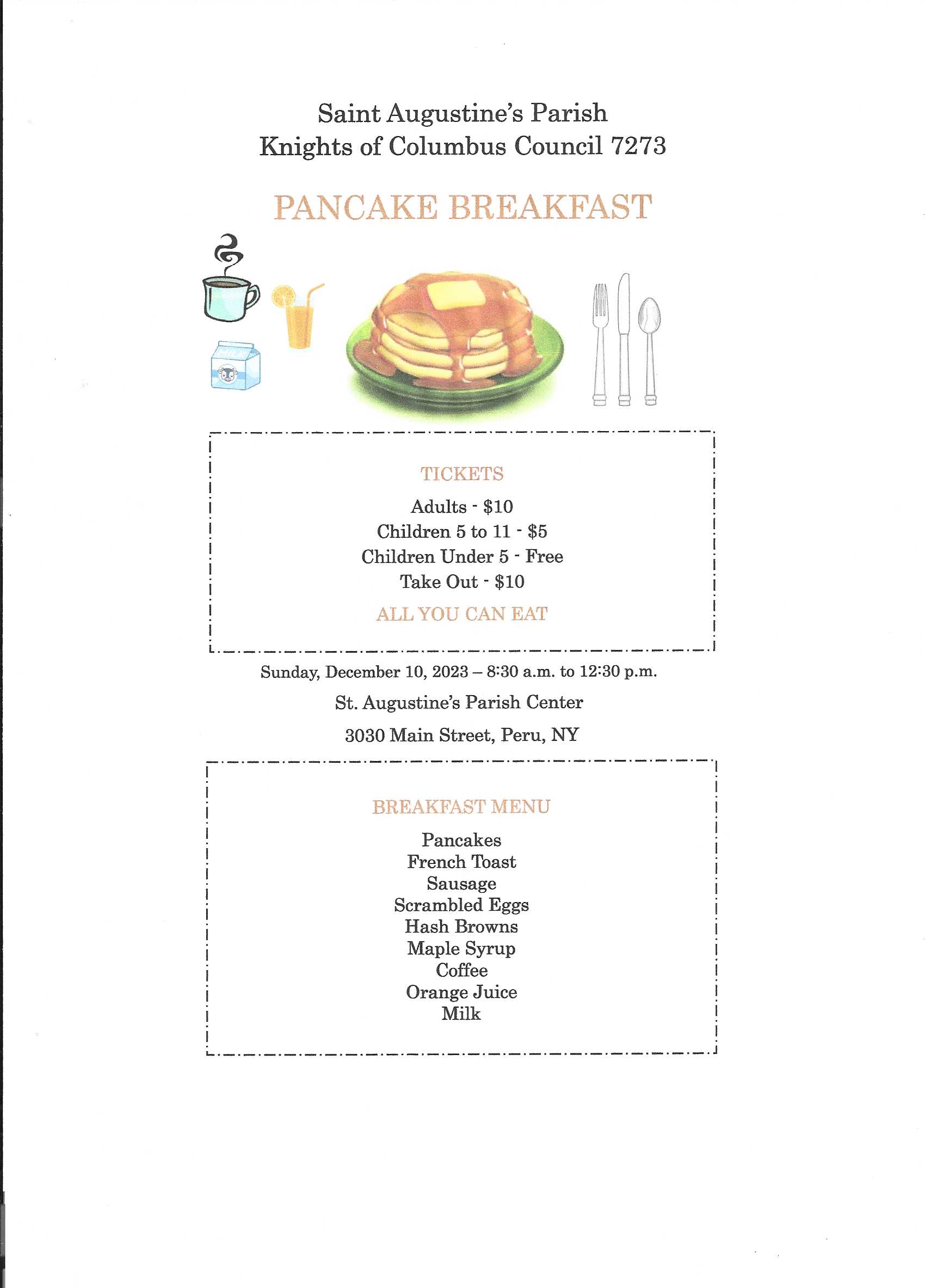 Knights serve PANCAKES PLUS breakfast and expand serving time The